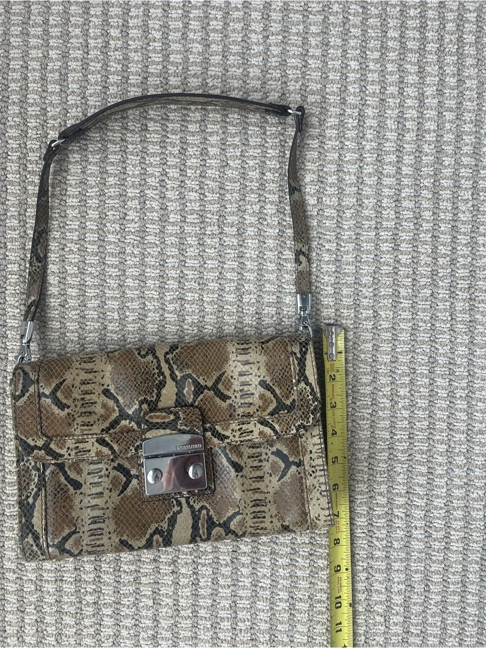 VTG Kesslord Y2K Python Embossed Baguette Shoulder Bag